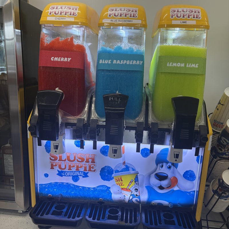 Three frozen drink flavours available at Mountain View Gas